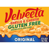Velveeta Gluten Free Shells & Cheese, Three Serving Box for Single Occupant Households, 12 oz Box