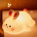 Rabbit Night Light – Valentine's Day Gift for Girlfriend, Cozy LED Lamp with Warm Glow and Timer
