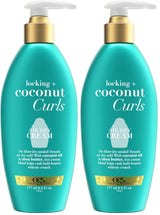 OGX Locking + Coconut Curls Air Dry Cream – Tropical Scented Hair Cream for Wind-Down Bath Rituals, 6 oz