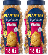PLANTERS Sweet & Spicy Peanuts – Desk Snack for Focus and Productivity, Resealable 16 Oz Honey Chili Jar