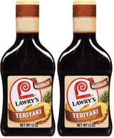 Lawry's Teriyaki With Pineapple Juice Marinade – Camp Cookout Sauce for Kabobs, Burgers, and Grilled Fish, 12 fl oz