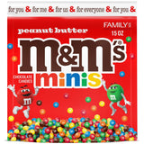 M&M'S Minis Peanut Butter Candy Family Size 15 oz Bag for Kids Baking Helpers, Playdate Snack Mix and Lunchbox Toppers