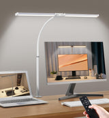 Motumen Adjustable Clamp Desk Light – Birthday Gift for Him or Her, Flicker-Free Task Light with Remote for Work or Craft