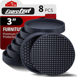 Ezprotekt Non Slip Caster Cups for Pet Friendly Home, Clear Rubber Furniture Pads That Anchor Couches on Tile