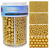 Four-Size Gold Pearl Sprinkles 7.7Oz – Decorative Toppings for Home Bakery Aesthetics and Living Room Dessert Buffets