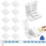 MISSOURI 4-Pin L-Shaped LED Strip Connectors 10-Pack – Seamless Solderless Joints for Under-Cabinet Kitchen and Shelving RGB Lighting, 10mm Width