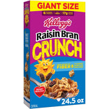 Kellogg's Raisin Bran Crunch Cereal – Practical Care Package Item for College Students and New Homeowners, 24.5 oz