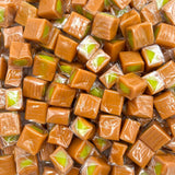 LAETAFOOD Vanilla Caramel Candy – Patio and Outdoor Party Treat, Green Apple Filled Caramels in 1 lb Resealable Bag