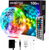 DAYBETTER SMD 5050 LED Strip Lights 40ft, Low Heat Color Changing Strip for Sleep Friendly Bedroom Ambiance
