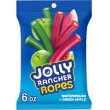 JOLLY RANCHER Ropes Two-Flavor Chewy Rope Travel Candy for Festival Snacking, Park Outings, and Poolside Treats, 6 oz Bag