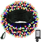 Heavy Duty Outdoor Christmas Lights for Porch and Backyard, Green Wire Twinkle LEDs Rain and Snow Rated