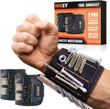 HIEEY Magnetic Wristband 2 Pack for Holding Drill Bits – Versatile Job Site Band for Fence Mower Shed and Deck Repair, All-Terrain Tool Organizer