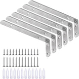 LSK Low-Profile Shelf Brackets for Less-Is-More Interiors — White Steel, Hidden Screws, 6-Pack