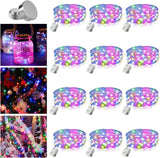 Brightever Battery Operated String Lights 12 Pack – Portable Camping and Balcony Decor, IP68 Waterproof 7ft Copper Wire Twinkle Lights for Open Air