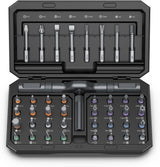 PrecisionTool 42-in-1 Magnetic Ratchet Screwdriver Set – Clean-Lined Grey Repair Kit for Uncluttered Workspaces, One Case Replaces Many Tools