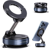 Vacuum Magnetic Suction Phone Holder – One-Piece Magnetic Phone Mount Replacing Multiple Holders, Black