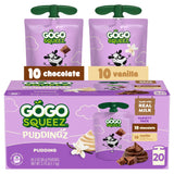 GoGo squeeZ PuddingZ Chocolate and Vanilla Pouches – Cleaner Snack Choice Without High-Fructose Corn Syrup or Preservatives