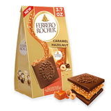 Ferrero Rocher Premium Caramel Hazelnut Chocolate Squares – Mindful Indulgence Pairing for Tea, Coffee, and Journaling Breaks, 3.7 oz Bag