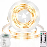 echosari 3.3ft Battery Strip Light – Uncluttered Ambience for Neutral Home Aesthetic, 6000K Cool White, Timer Included