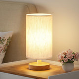 Fenmzee Small Nightstand Lamp for Holiday Gifts - Ready-to-Use Lamp with Warm Wood Base and Sunflower Pattern Option