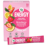 V8 Energy Strawberry Lemonade Energy Drink Powder Stocking Stuffer, Travel Size Energy Packets for Adults