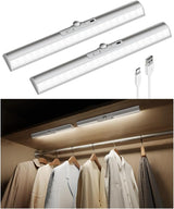 EZVALO Magnetic Motion Sensor Lights, 2 Pack — Stepless Dimming Closet Lighting for Modern Wardrobe Aesthetics