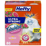 Hefty Ultra Strong 13 Gallon Trash Bags – Versatile Liners for Patio, Garage, and Curbside Waste Runs, 80 Count