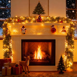 6FT Cordless Christmas Garland with Cool-to-Touch LED Snowflake Lights – Pet and Child Friendly Festive Decor