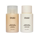 OUAI Fine Shampoo and Conditioner Set - TSA Travel Size Volumizing Duo for the Carry-On Weekend Bag