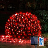 WBao Minimalist Net Lights – Simple Solar Powered 200LED Mesh for Clutter-Free Bedrooms, Living Rooms, and Uncluttered Holiday Styling
