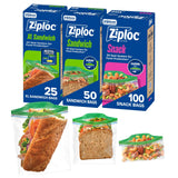 Ziploc Family Variety Pack for Lunch Boxes, Freezer Snacks, and Kid-Safe Storage