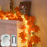suddus Faux Greenery Vine Lights – Shelf and Stairway Decor with 100 LED Bulbs and 6 Botanical Leaf Styles