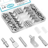 Krysalid Decor Shelf Support Pegs - 5 Styles Polished Nickel Cabinet Hardware for Refined Pantry and Living Room Storage