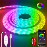 Lumichrome Neon Rope Light – Living Room Ambiance Lighting with Side Glow Design, Dimmable USB Strip