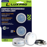 LUXPRO Battery Puck Lights – Smoke-Free, Heat-Free Nightlights for Nurseries and Bathrooms, 5 Pack