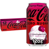 Coca-Cola Zero Sugar Cherry Float Soda – Durable Aluminum Pack for Backyard BBQs and Outdoor Gatherings, 12 fl oz, 12 Pack