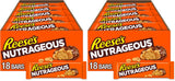 REESE'S NUTRAGEOUS Peanut Butter Caramel Chocolate Bars – Holiday Hostess Gift and Stocking Stuffer, Kosher Gluten-Free 18-Count Bulk Candy Box