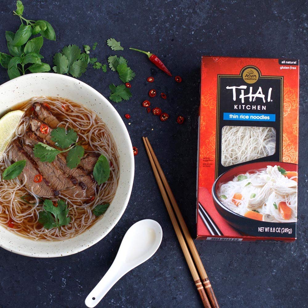 Thai Kitchen Thin Rice Noodles 8.8 oz – Clean Label Pantry Staple with No Wheat Egg or Corn