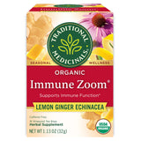 Traditional Medicinals Organic Immune Zoom Lemon Ginger Tea - Office Break Room Pick-Me-Up Without the Jitters