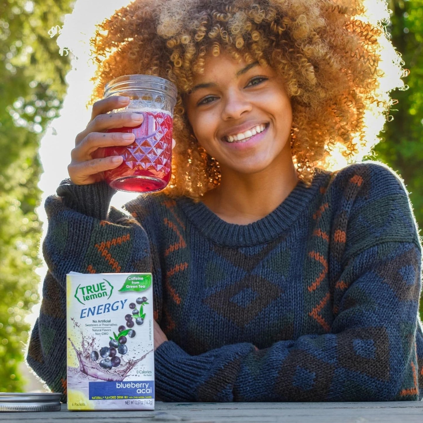 True Lemon Energy Blueberry Acai – Travel Companion Drink Mix for Airports, Road Trips, and On-the-Go Hydration