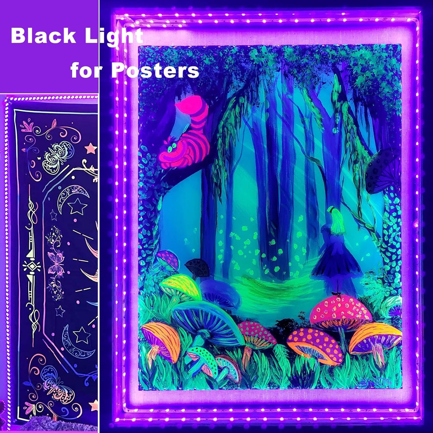 UV LED Strip for Game Room Aesthetic, Flexible 6.6ft Blacklight for TV Backlight and Studio Vibe