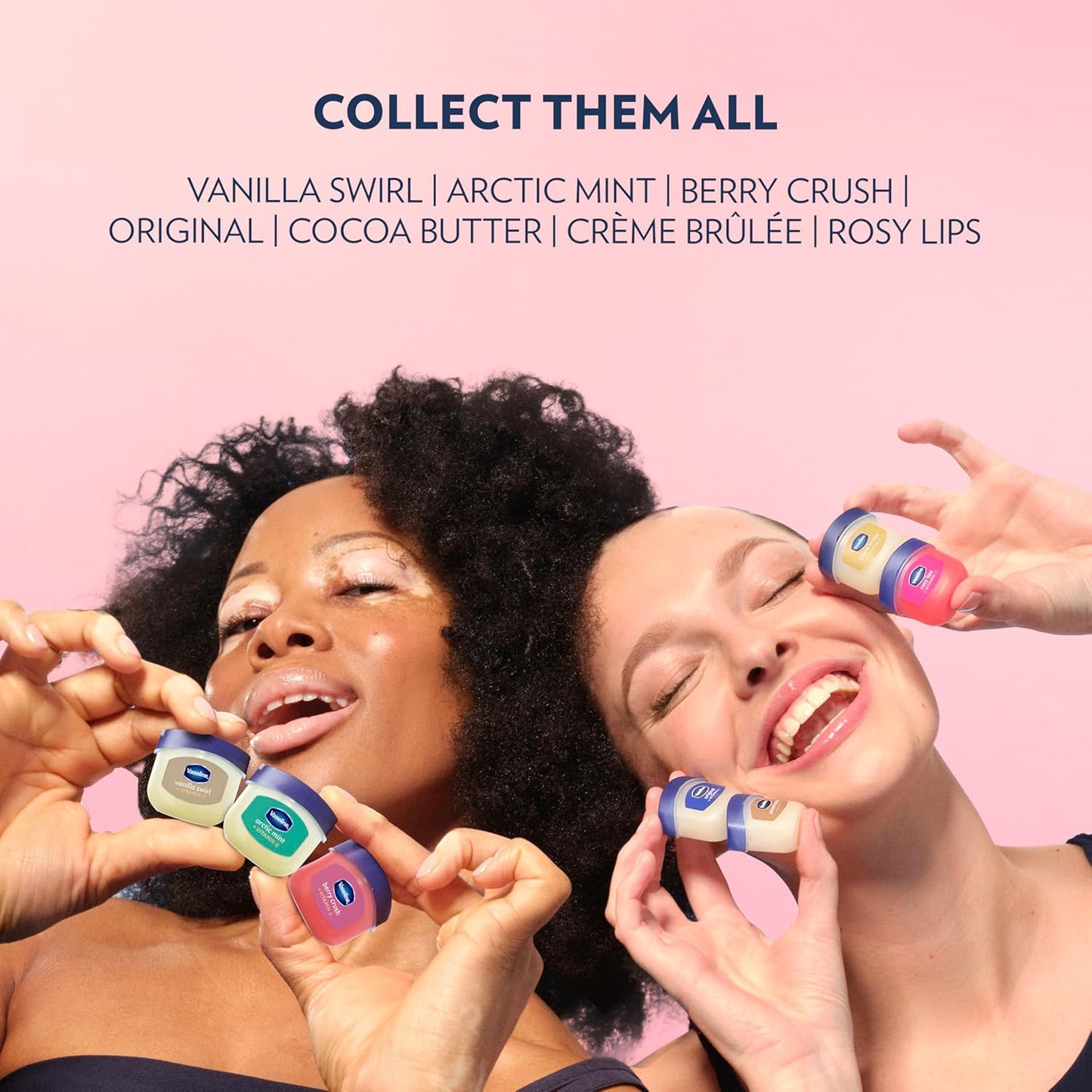 Vaseline Lip Therapy Rosy Mini Jars 2 Count – Workout Bag Essential for Active Lifestyles, Tinted Lip Balm That Resists Cold Weather Dryness