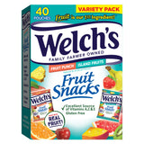 Welch's Fruit Snacks Fruit Punch & Island Fruits Travel Pouch – 40 Individually Wrapped 0.8 oz Bags for Camping Trips and Road Trips