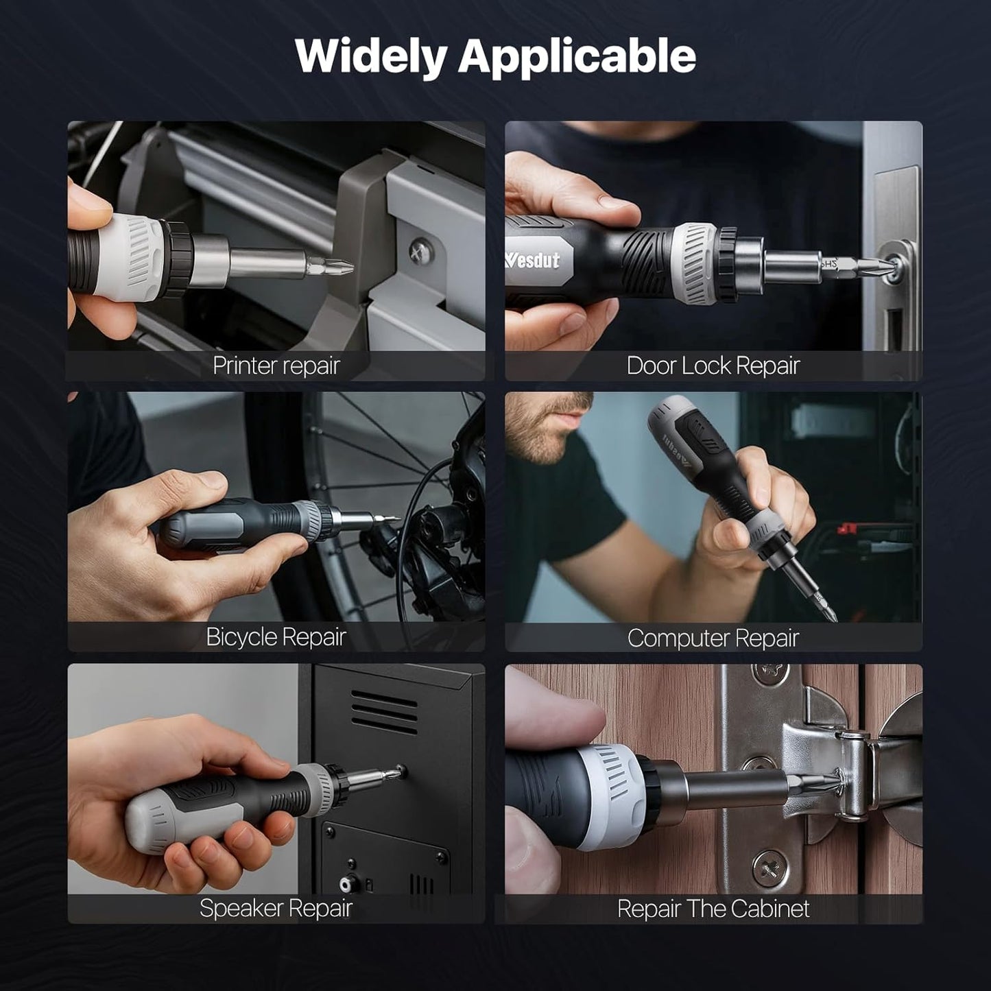 Wesdut 13-in-1 Ratchet Screwdriver – Useful Father's Day Gift, Lifetime Warranty Repair Tool
