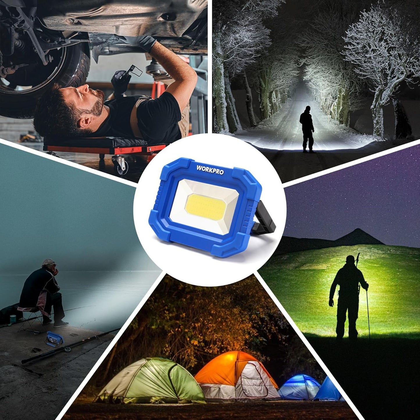 WORKPRO Rechargeable Work Light Gift Set – Cordless Floodlight for Fathers, Husbands and Tradesmen