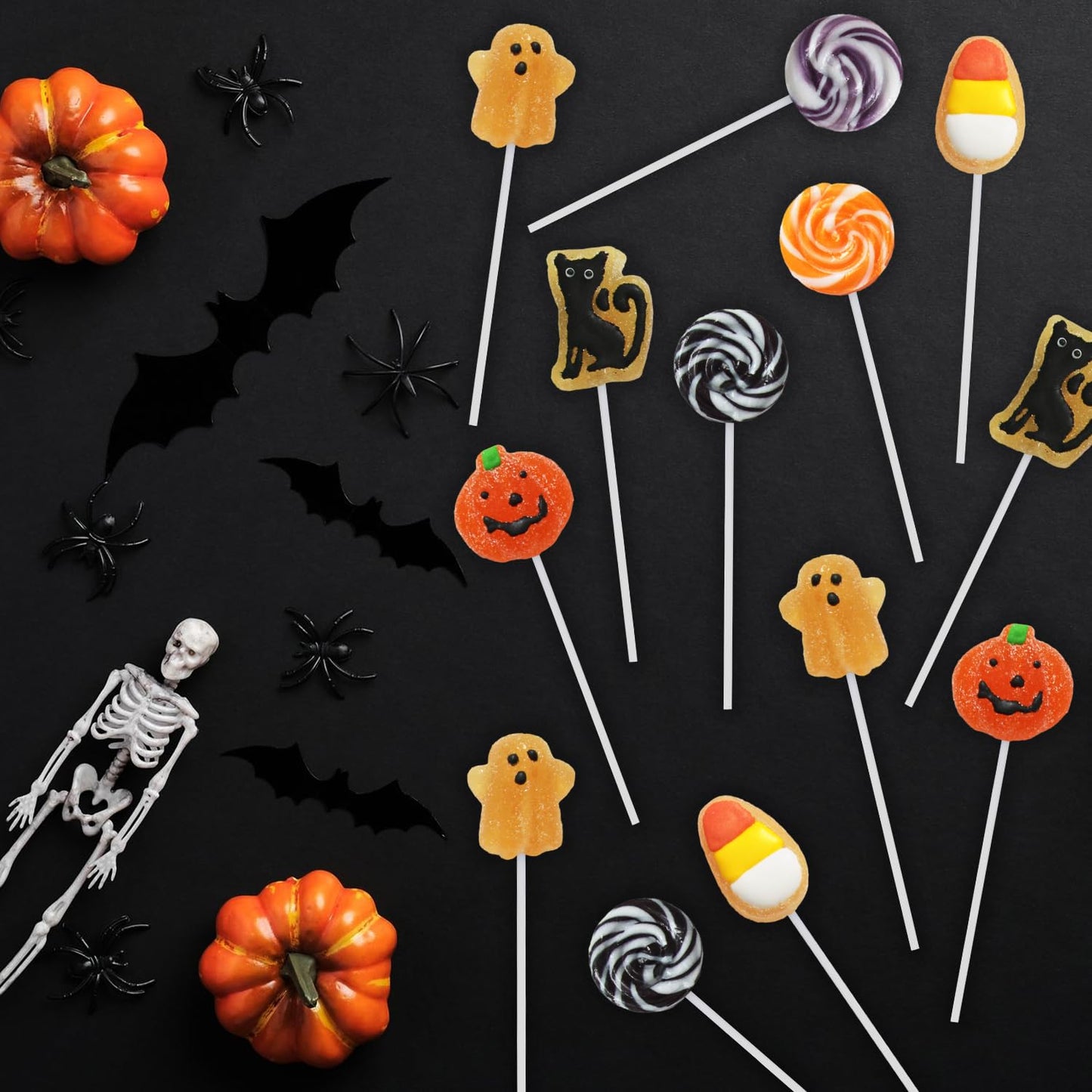 Yumzo Halloween Shaped Lollipops 24 Pack – Freshness Sealed Individually Wrapped Candy for Allergy Aware Trick or Treat Night