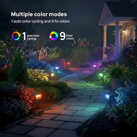 10 selectable colors plus dynamic color cycle mode (rgb, warm 2700k white, cool 6500k white)