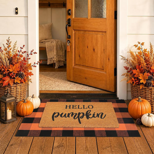 100% coco coir doormat with 0.60-inch heavy-duty pile and pvc non-slip backing