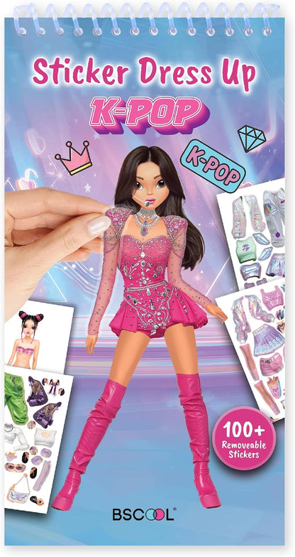 100+ removable stickers per book enabling mix-and-match outfit, hairstyle, and accessory styling