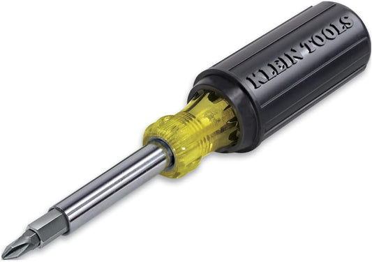 11-in-1 design combining 7 screwdriver tips and 3 nut driver sizes (3/8", 5/16", 1/4")
